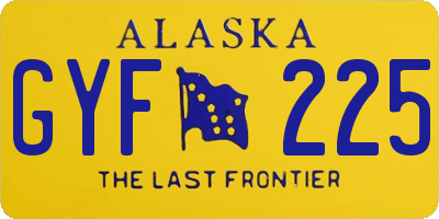AK license plate GYF225