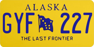 AK license plate GYF227