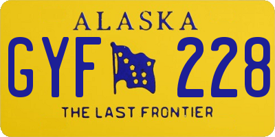 AK license plate GYF228