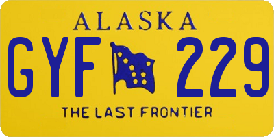 AK license plate GYF229