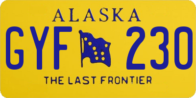 AK license plate GYF230