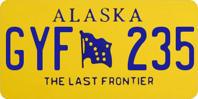 AK license plate GYF235