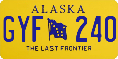AK license plate GYF240
