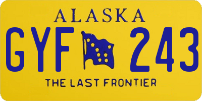 AK license plate GYF243