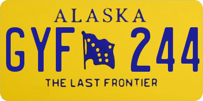 AK license plate GYF244