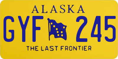 AK license plate GYF245