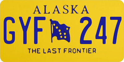 AK license plate GYF247