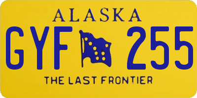 AK license plate GYF255