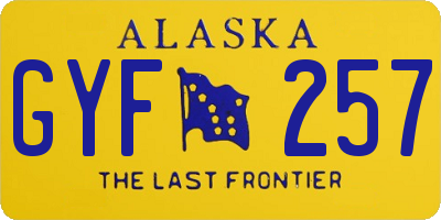 AK license plate GYF257
