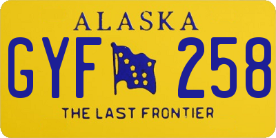 AK license plate GYF258