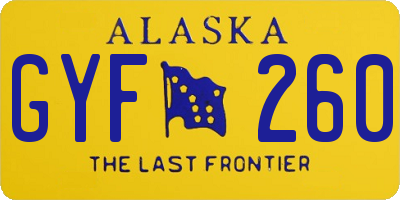 AK license plate GYF260