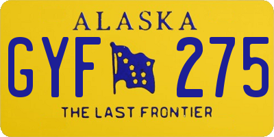 AK license plate GYF275