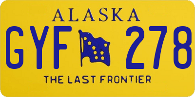 AK license plate GYF278