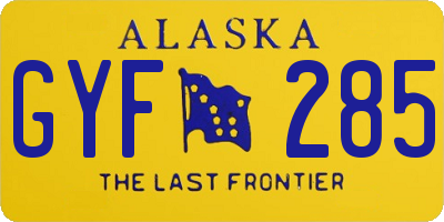 AK license plate GYF285