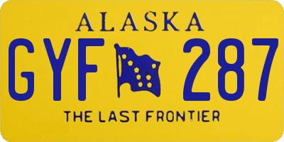 AK license plate GYF287