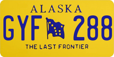 AK license plate GYF288