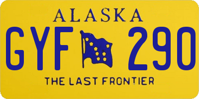 AK license plate GYF290
