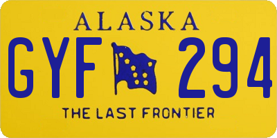 AK license plate GYF294