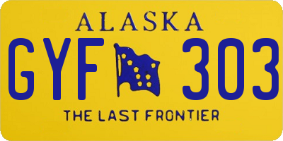 AK license plate GYF303