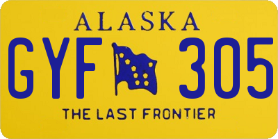 AK license plate GYF305