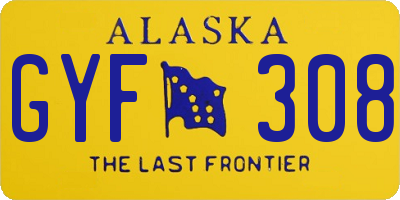 AK license plate GYF308