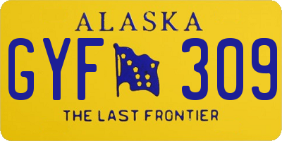 AK license plate GYF309