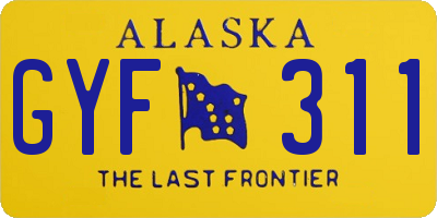 AK license plate GYF311