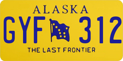 AK license plate GYF312