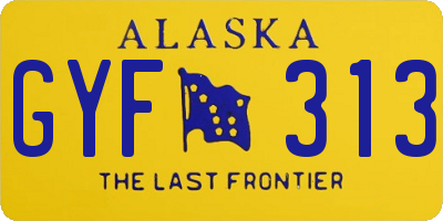 AK license plate GYF313