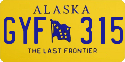 AK license plate GYF315