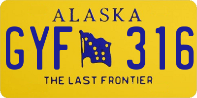 AK license plate GYF316