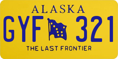 AK license plate GYF321