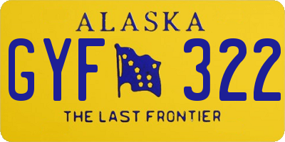 AK license plate GYF322