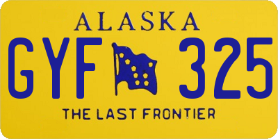 AK license plate GYF325