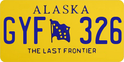 AK license plate GYF326