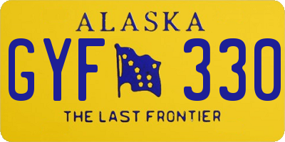 AK license plate GYF330