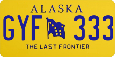 AK license plate GYF333