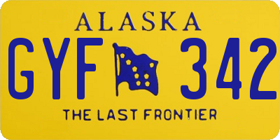AK license plate GYF342
