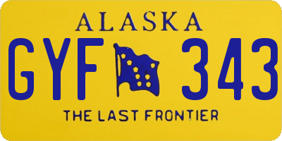 AK license plate GYF343