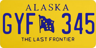 AK license plate GYF345