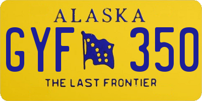 AK license plate GYF350