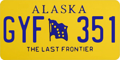 AK license plate GYF351