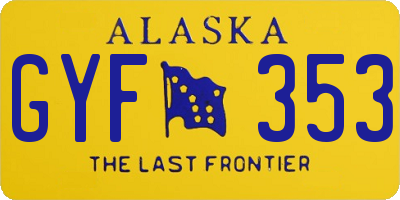AK license plate GYF353