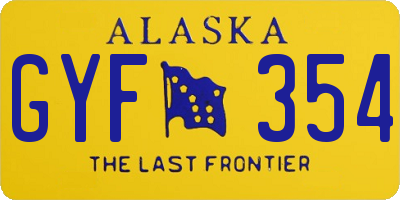 AK license plate GYF354