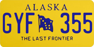 AK license plate GYF355