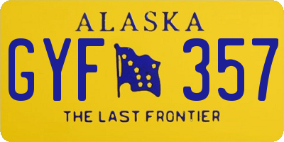 AK license plate GYF357