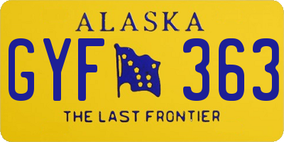AK license plate GYF363