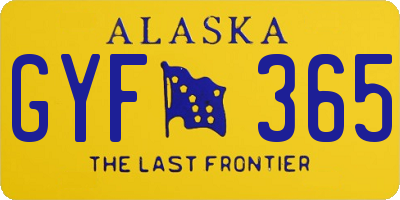AK license plate GYF365