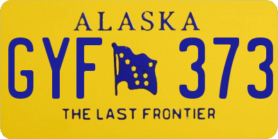 AK license plate GYF373