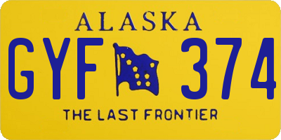 AK license plate GYF374
